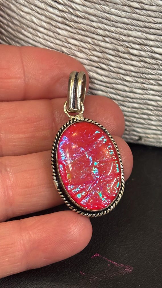Triplet Fire Opal Gemstone 925 Sterling Silver Handmade