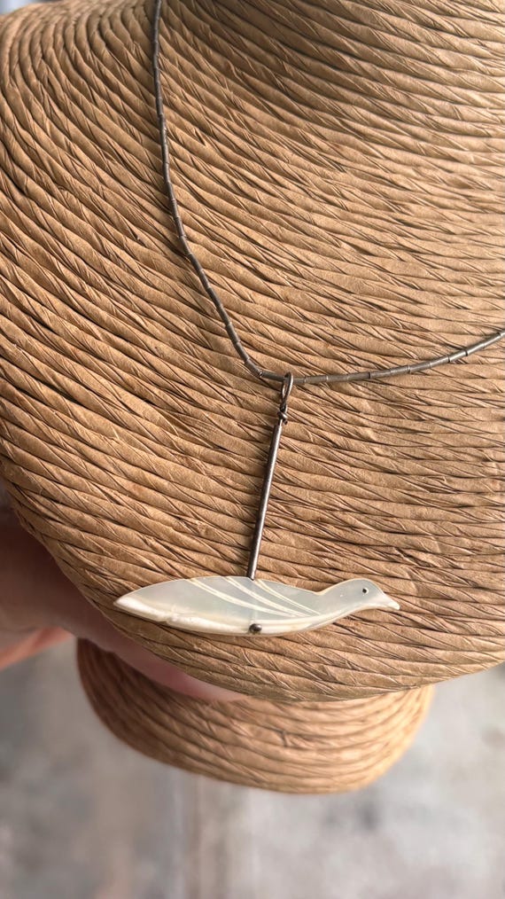 Vintage Sterling, Native American shell animal ne… - image 3