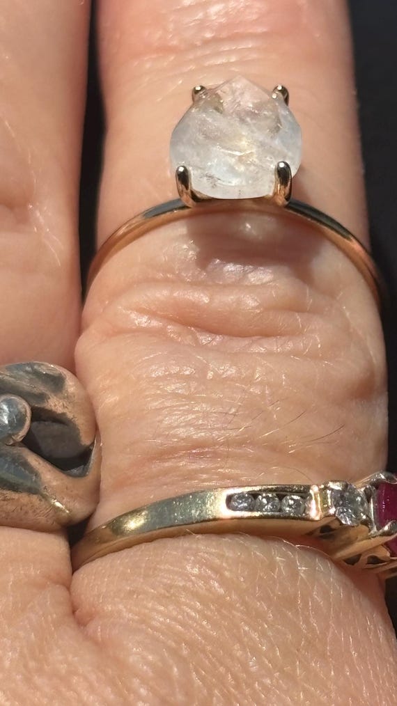 Goldfilled  moonstone engagement ring - image 4