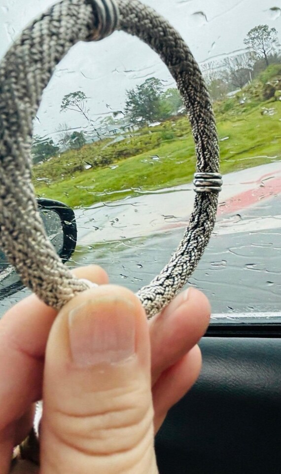 Huge solid, sterling silver, braided style  bangl… - image 2