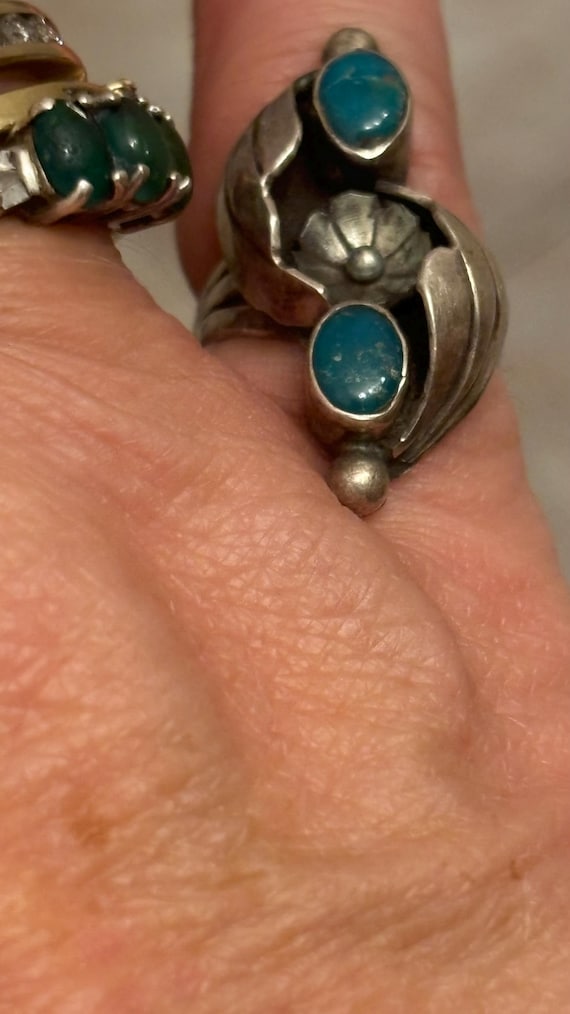 Native American artisan silver ring - image 5