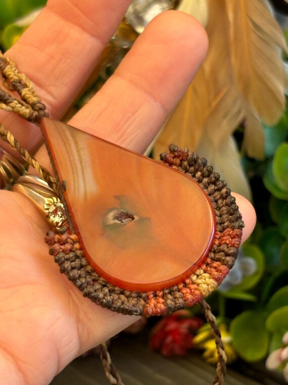 Beautiful agate, polished pendant, handmade frame… - image 4