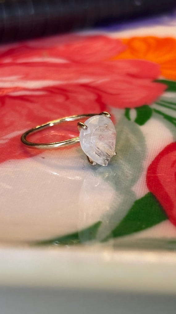 Goldfilled  moonstone engagement ring - image 5