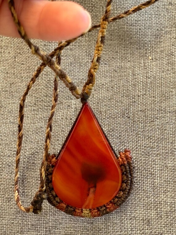 Beautiful agate, polished pendant, handmade frame… - image 2