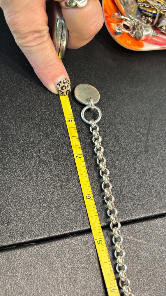 Solid sterling silver roll Link bracelet - image 5