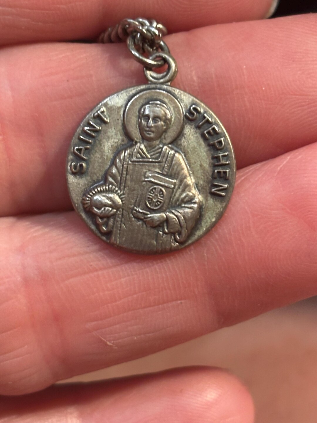 St Stephen Sterling Silver Medal Pendant - Etsy