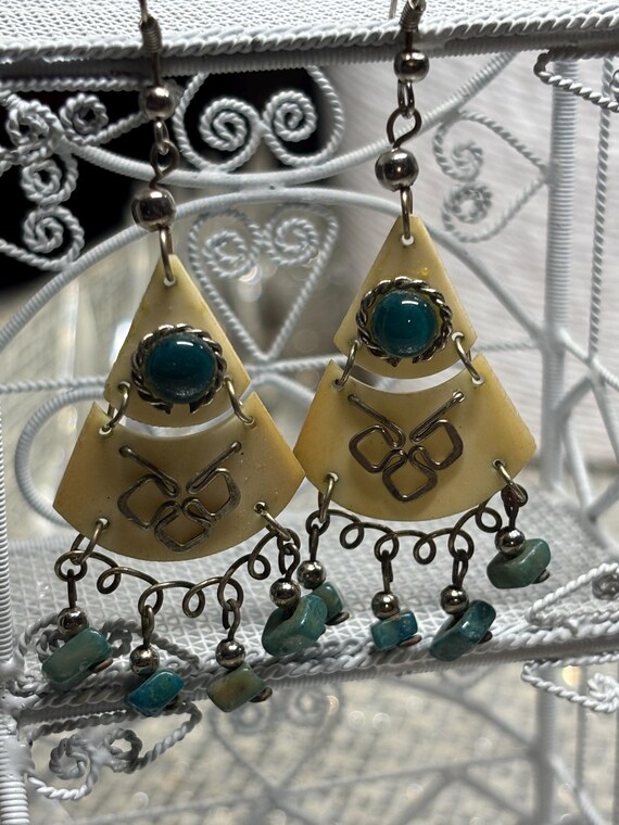 A handmade Peruvian dangle earrings - image 1