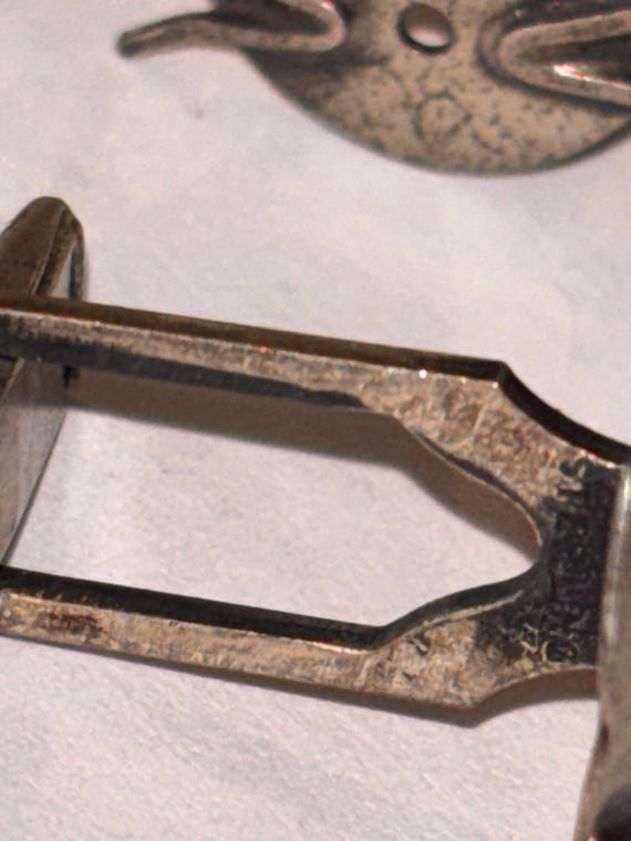 Vintage solid sterling cat cufflinks - image 4