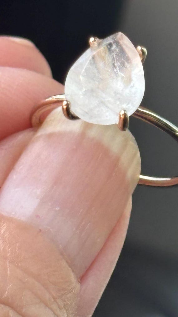 Goldfilled  moonstone engagement ring - image 3