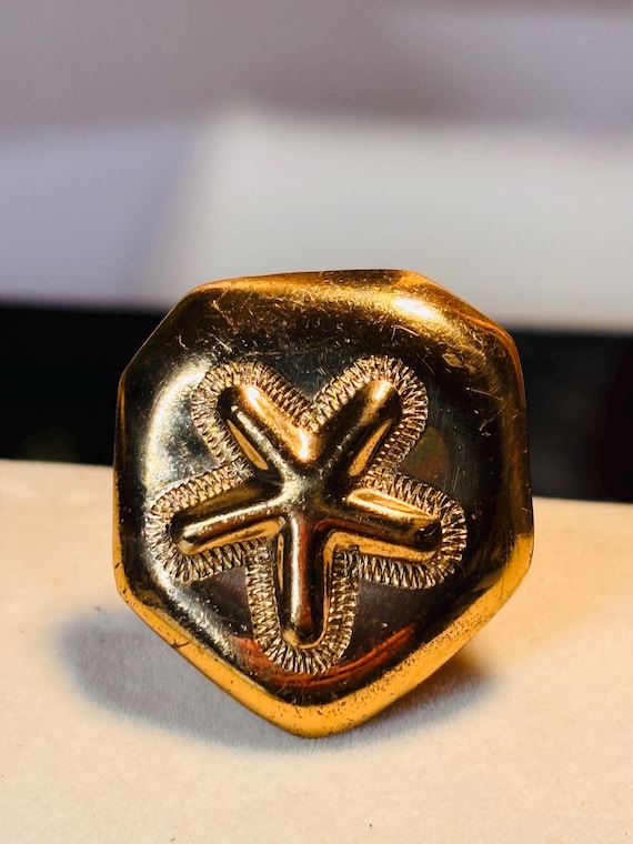 Charles Albert Solid Sand Dollar Adjustable Ring - image 1