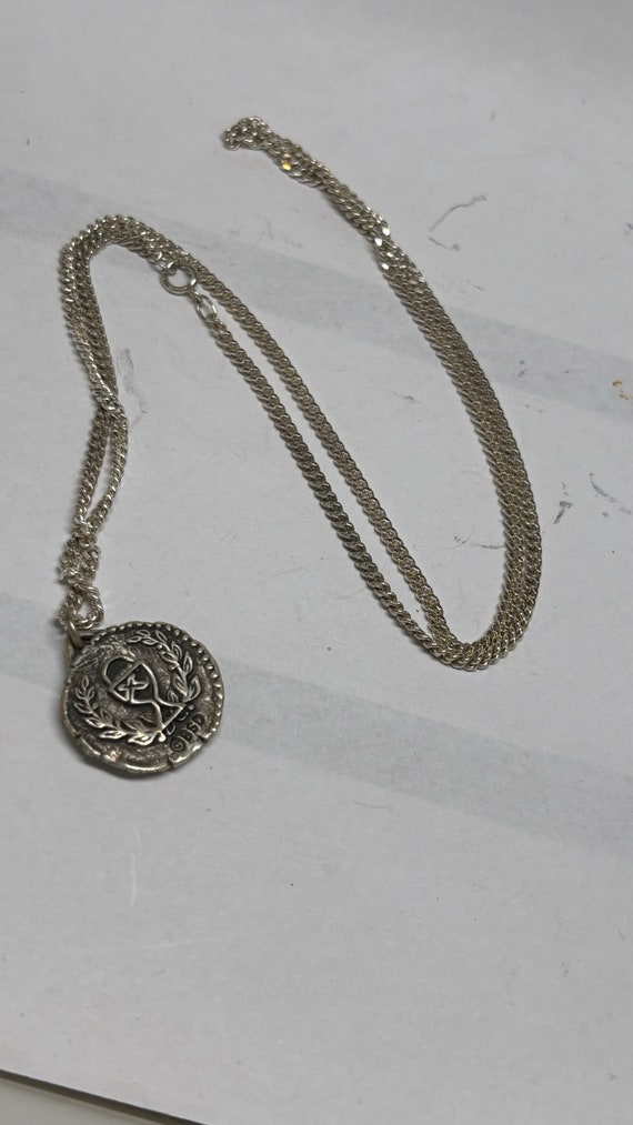 Beautiful Sterling, silver vintage Saint Pio neck… - image 3