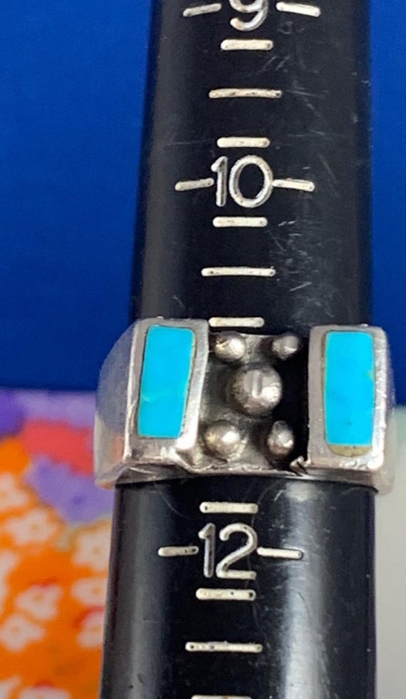 Awesome solid sterling silver men’s turquoise rin… - image 2