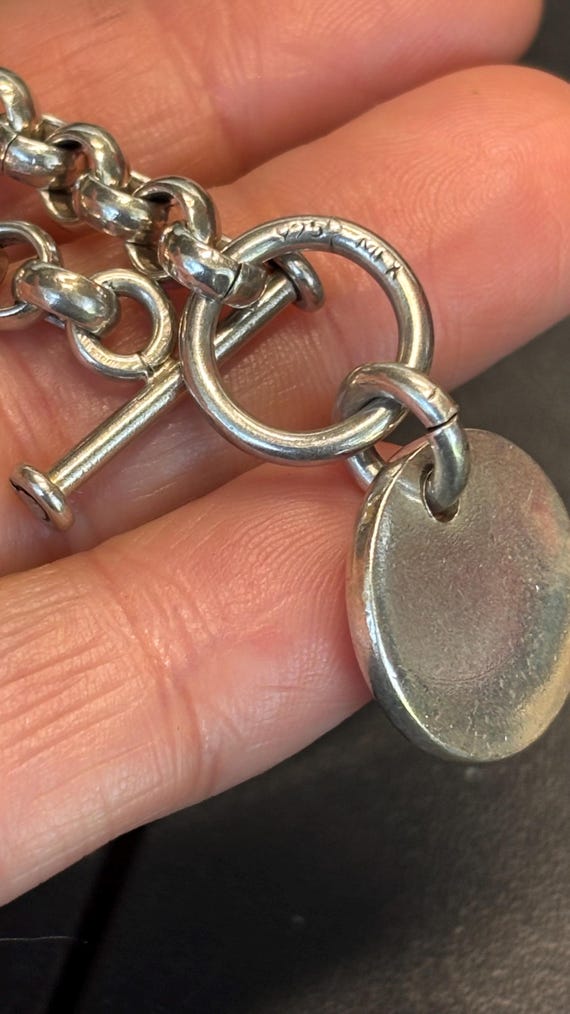 Solid sterling silver roll Link bracelet - image 3