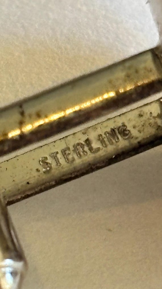 Solid sterling silver cat eye cufflinks - image 4