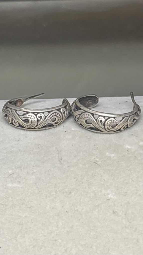 925 Sterling silver half hoop earrings