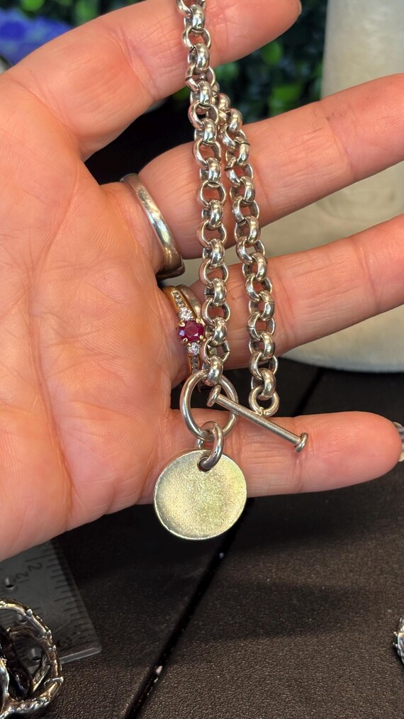 Solid sterling silver roll Link bracelet - image 4