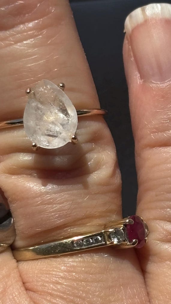 Goldfilled  moonstone engagement ring - image 2