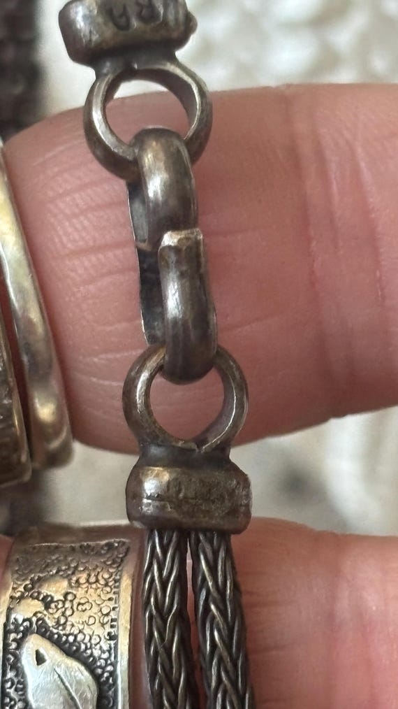 India Rajasthan solid silver cones pendants beads… - image 6