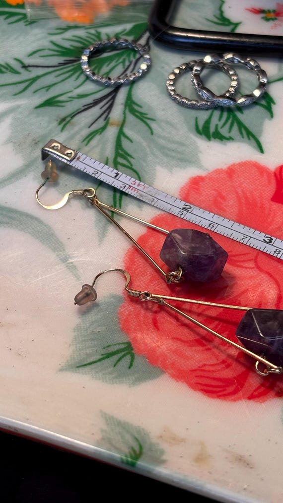 Amethyst dangle earrings - image 3