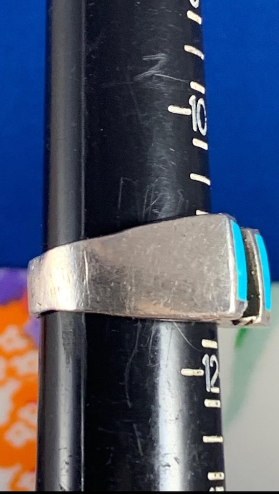 Awesome solid sterling silver men’s turquoise rin… - image 3