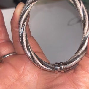 Large hinged sterling silver bangle bracelet