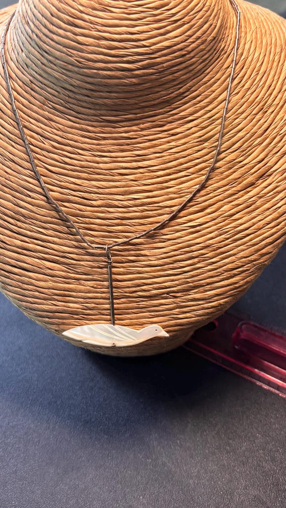 Vintage Sterling, Native American shell animal ne… - image 1