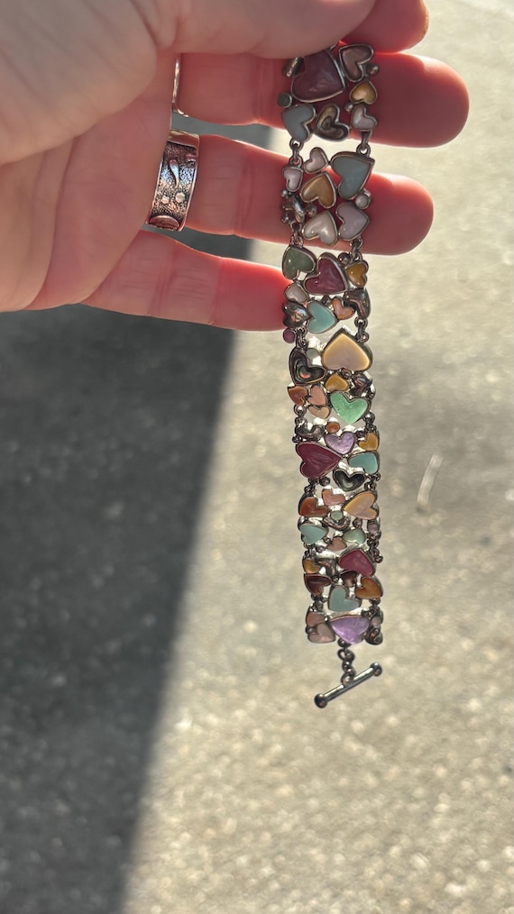 Beautiful, solid sterling silver, natural gemston… - image 1