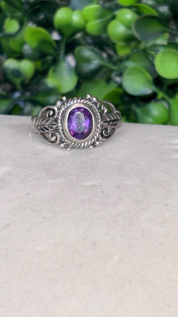 Sterling silver amethyst ring - image 1