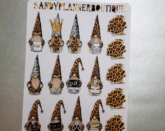 Leopard Sticker   Gnome Sticker   Leopard Gnome Sticker   Planner Sticker   Planner Girl Sticker