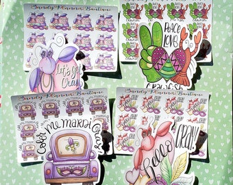 Mardi Gras Stickers    Planner Stickers