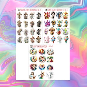 Sticker religieux Sticker croix Sticker Pâques Sticker agenda Sticker décoratif Sticker fonctionnel 126-1 126-2 126-3