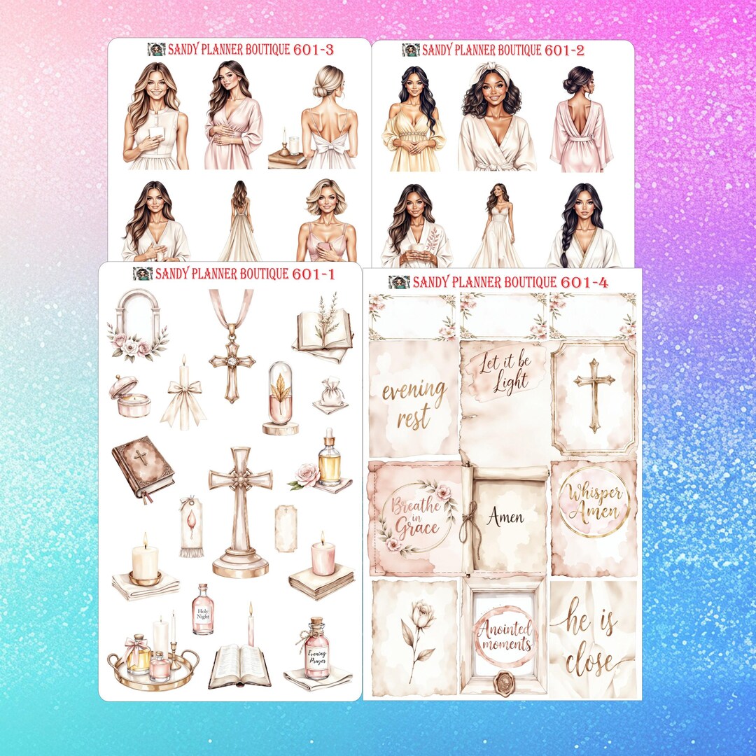 Evening Prayer Planner Stickers: Waterproof Decorative Stickers 601-1 ...