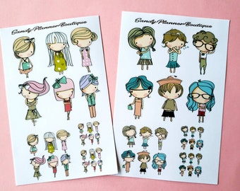 Cute Girls Planner Sticker  Planner Girl Sticker Decorative Sticker Functional Sticker