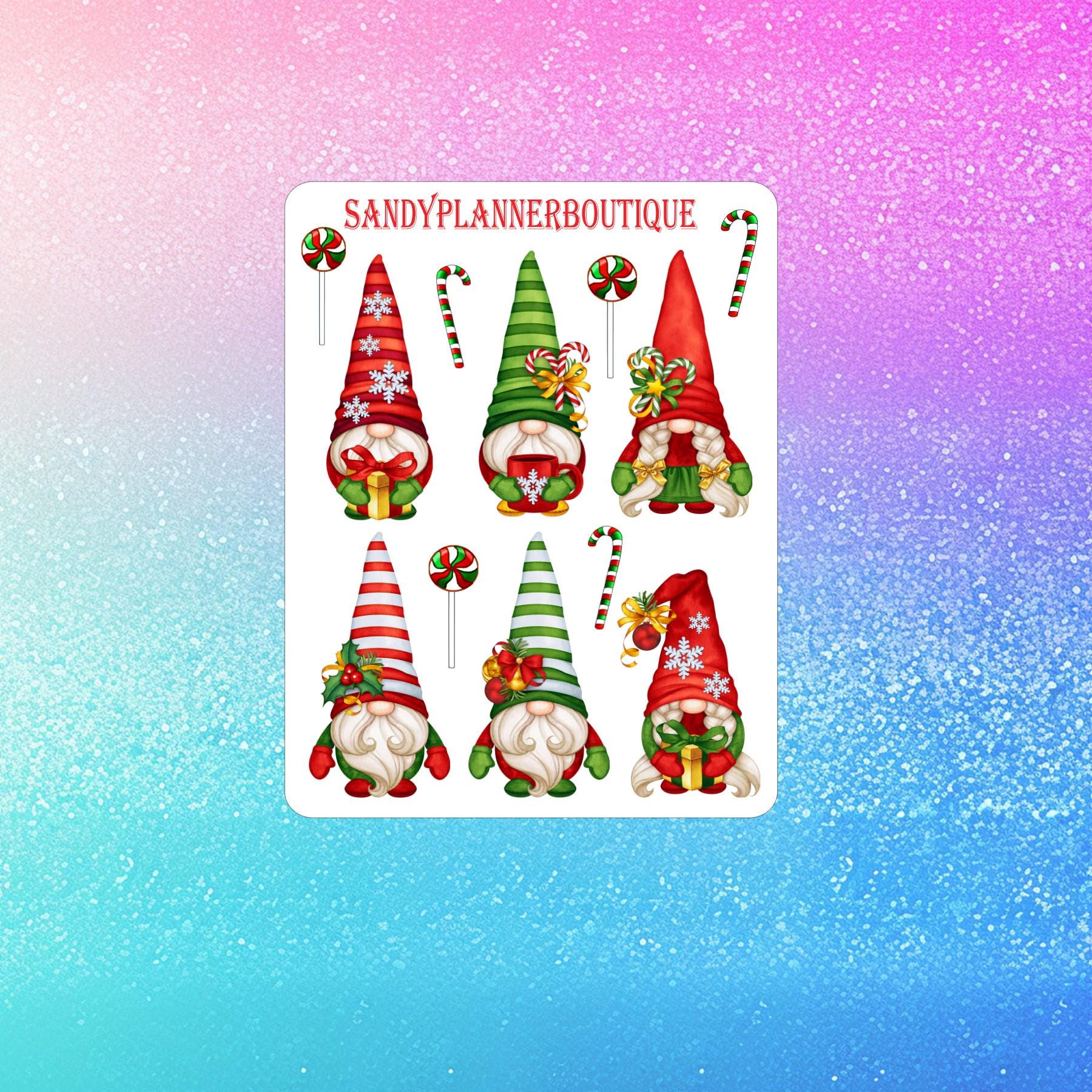 Christmas Gnome Planner Stickers: Waterproof Decorative Stickers - Etsy