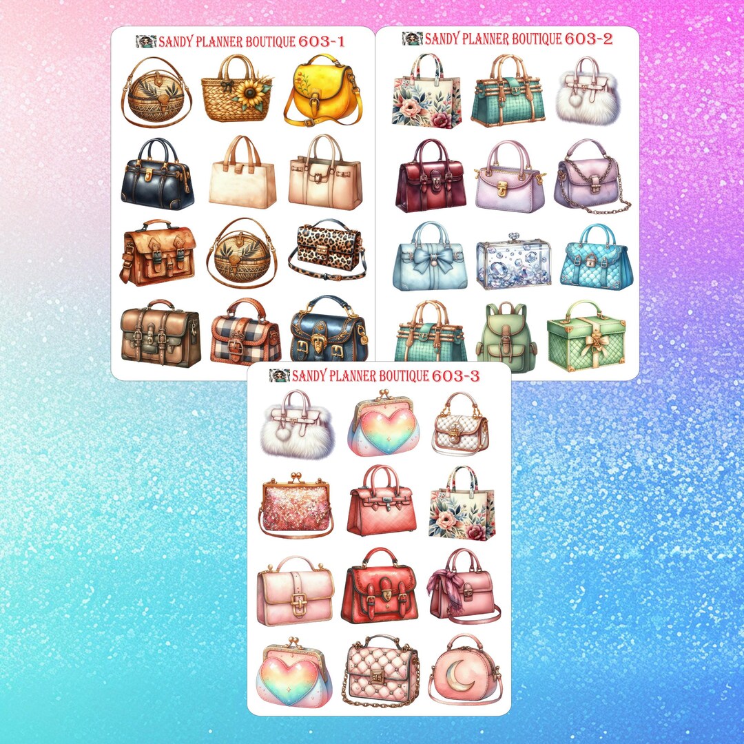 Ladies Handbags Planner Stickers Envelope Seals: Waterproof Decorative ...