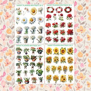 Sticker fleur Sticker nature agenda Stickers fille Sticker décoratif Sticker fonctionnel Agenda hebdomadaire Calendrier 26-1 26-2 26-3 26-4