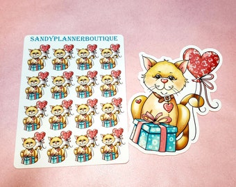 Cat Sticker   Birthday Sticker   Planner Girl Sticker