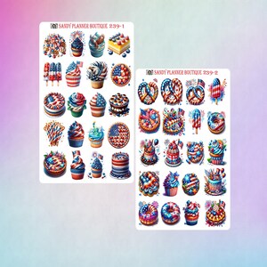 Sticker commémoratif du 4 juillet Sticker Memorial Day Stickers alimentaires Sticker agenda Sticker décoratif Sticker fonctionnel Agenda 239-1 239-2