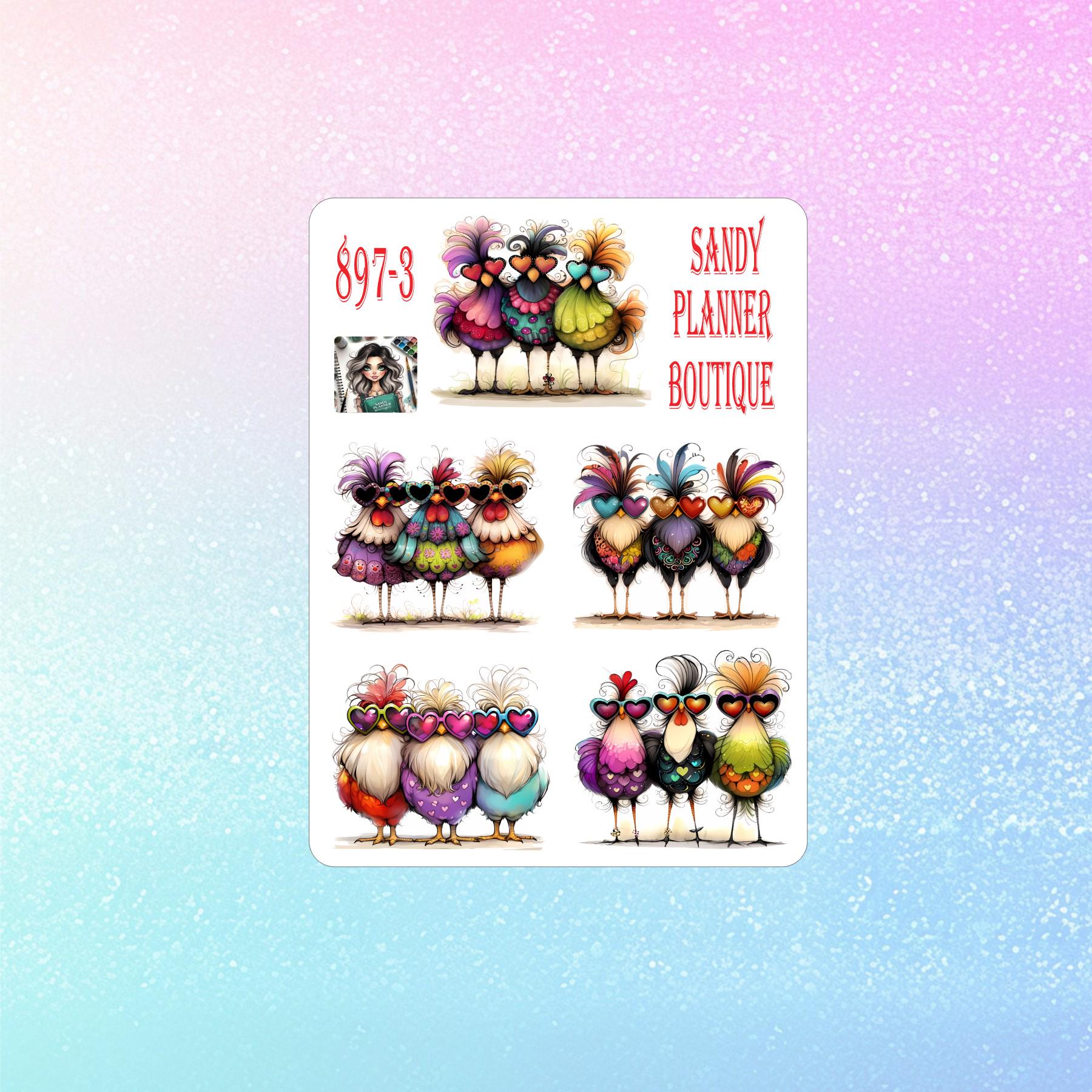 Whimsical Funny Chicken Planner Stickers: Journaling Stickers 897-1 to ...