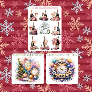 Sticker fête du nouvel an Sticker fille agenda Stickers fille Sticker décoratif Sticker fonctionnel Agenda hebdomadaire calendrier Sticker