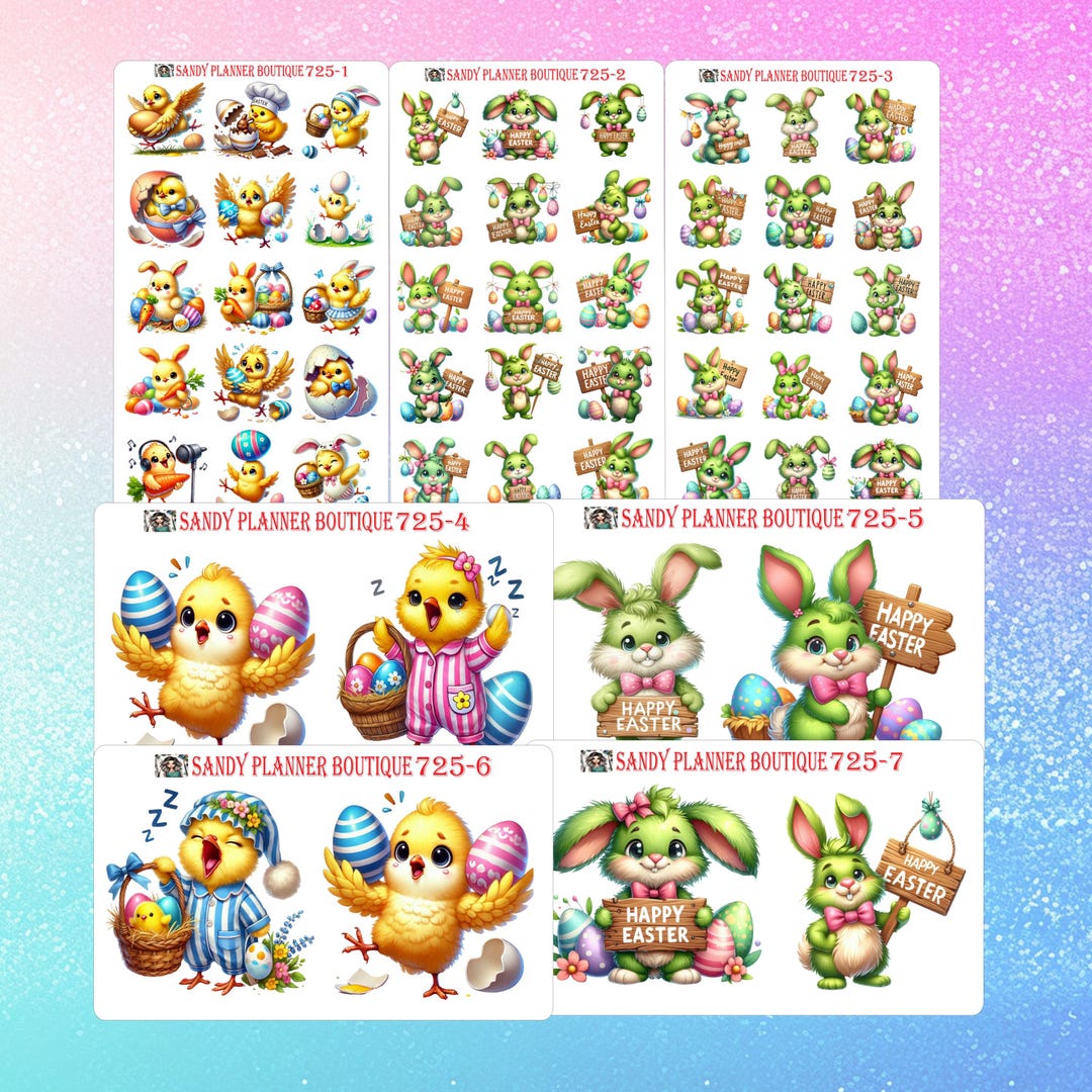 Easter Bunny and Chicks Planner Sticker | Decorative Stickers 725-1 to ...