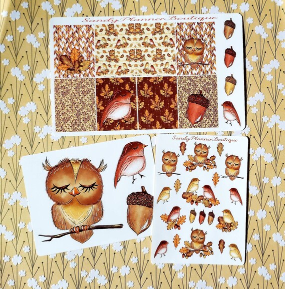 Owl Family Die Cut Decal - 8x3 Inch Bumper Sticker For Cars, Windows & Laptops