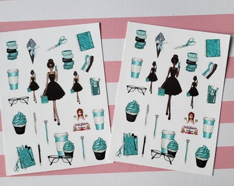 Ladies in black planner girl stickers