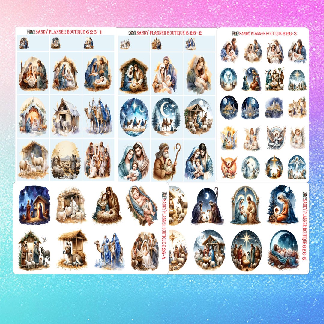 Nativity Scene Planner Stickers, Decorative Stickers 626-1 626-2 626-3 ...