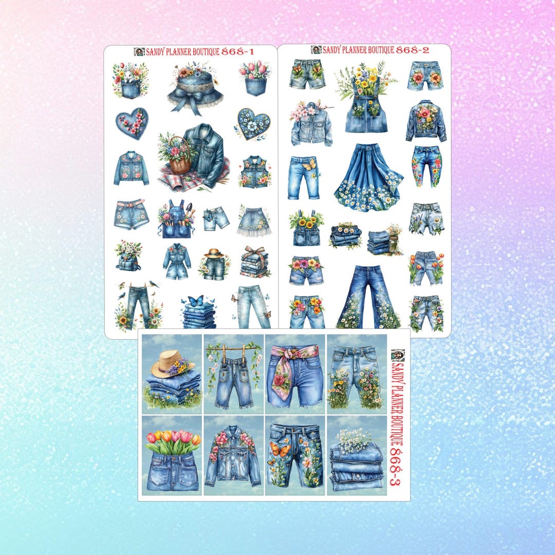 Blue Jean Life Stickers Planner Girl Sticker: Journaling Stickers 868-1 ...