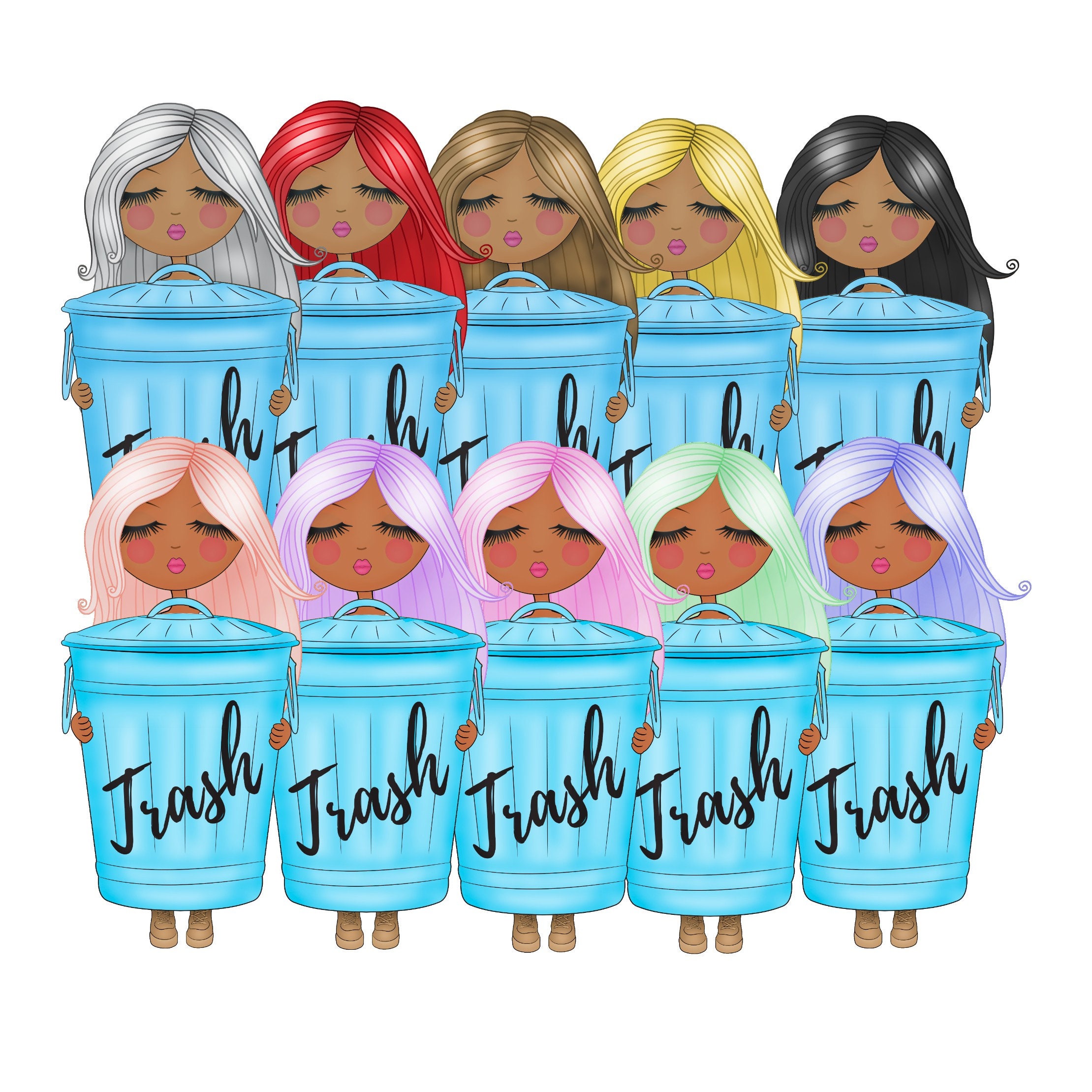 Vivid Girls Planner Stickers Everyday Planner Stickers Trash Etsy