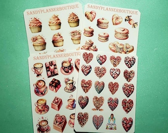 Valentine Stickers   Heart Sticker   Chocolate Stickers   Planner Sticker   Planner Girl Sticker