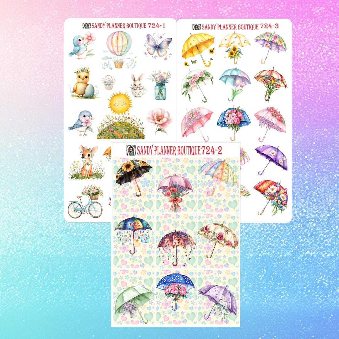 Happy Spring Planner Sticker | Decorative Stickers 724-1 to 724-3 - Etsy