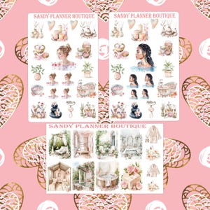 Autocollant pour fille, journée au spa, agenda, autocollants pour fille, autocollant décoratif, autocollant fonctionnel, agenda hebdomadaire, calendrier