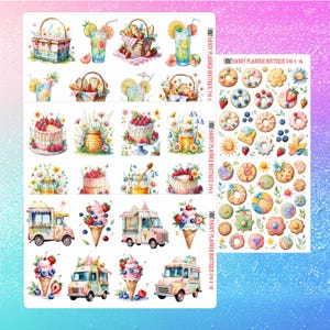 Summertime Fun Treats Planner Stickers: Journaling Stickers 761-1 to 761-4